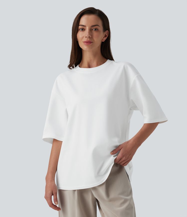 Round Neck Half Sleeve Oversize Casual T-Shirt