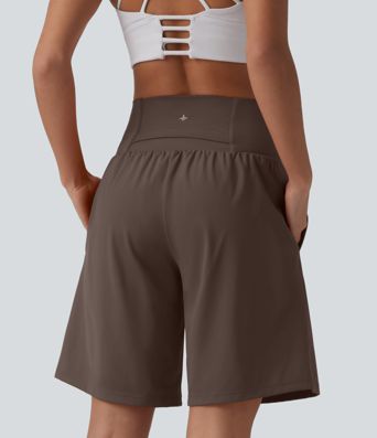 Short de yoga SoftlyZero™ 2 en 1, taille haute, effet fraîcheur, 23 cm avec poches