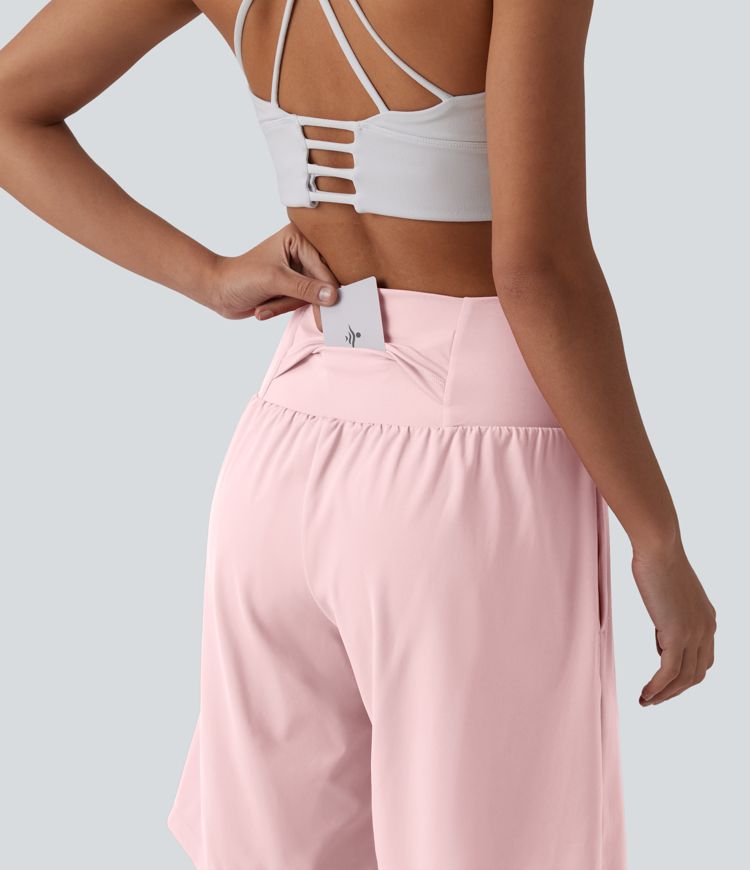 SoftlyZero™ Airy Super High Waisted 2-in-1 Cool Touch Yoga Shorts 9" with Pockets