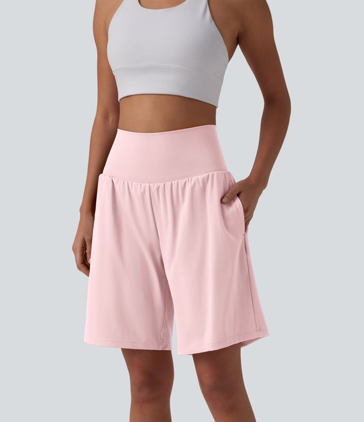 SoftlyZero™ Airy Super High Waisted 2-in-1 Cool Touch Yoga Shorts 9" with Pockets