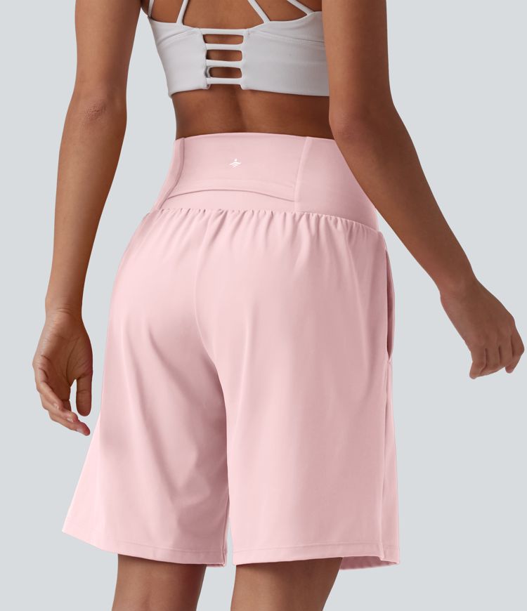 SoftlyZero™ Airy Super High Waisted 2-in-1 Cool Touch Yoga Shorts 9" with Pockets