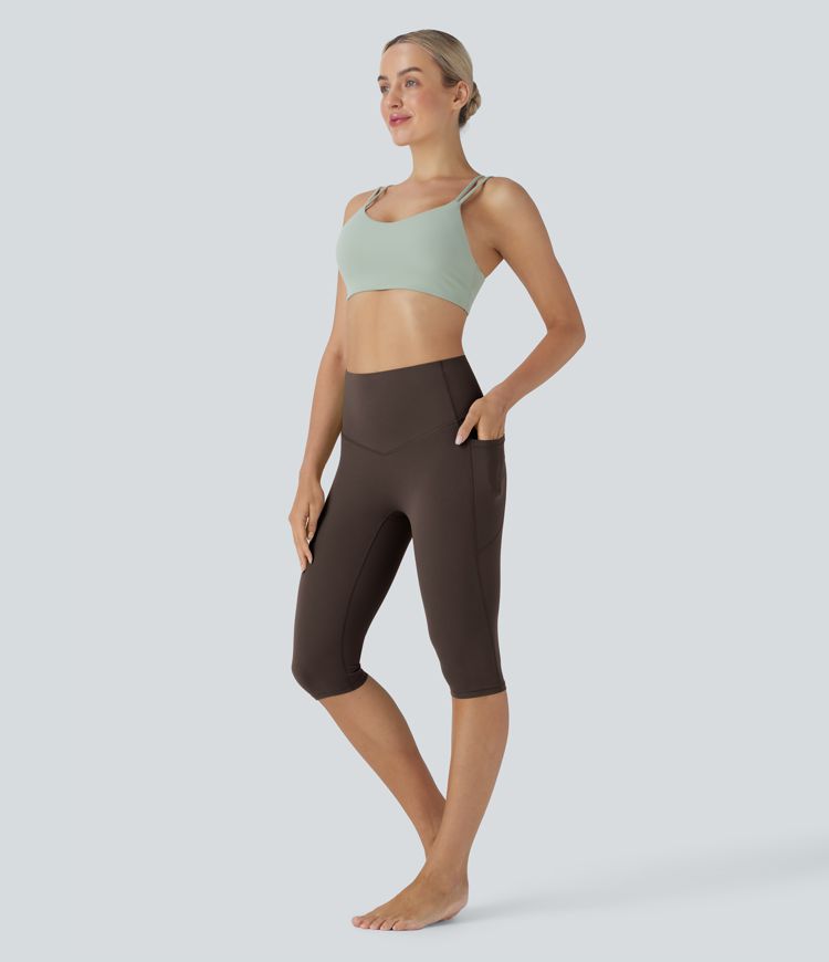 Halara UltraSculpt™ High Waisted Tummy Control Pedal Pusher Yoga Leggings with Pockets