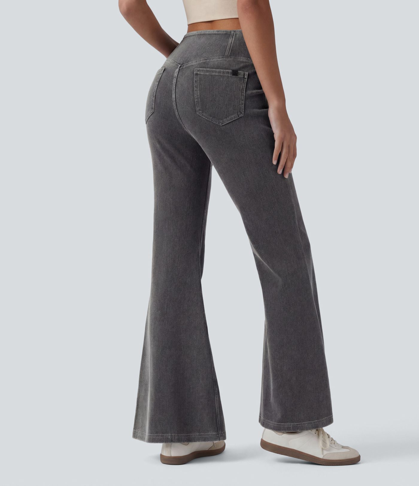 Halara Flex™ High Waisted Crossover Pocket Washed Casual Jeans