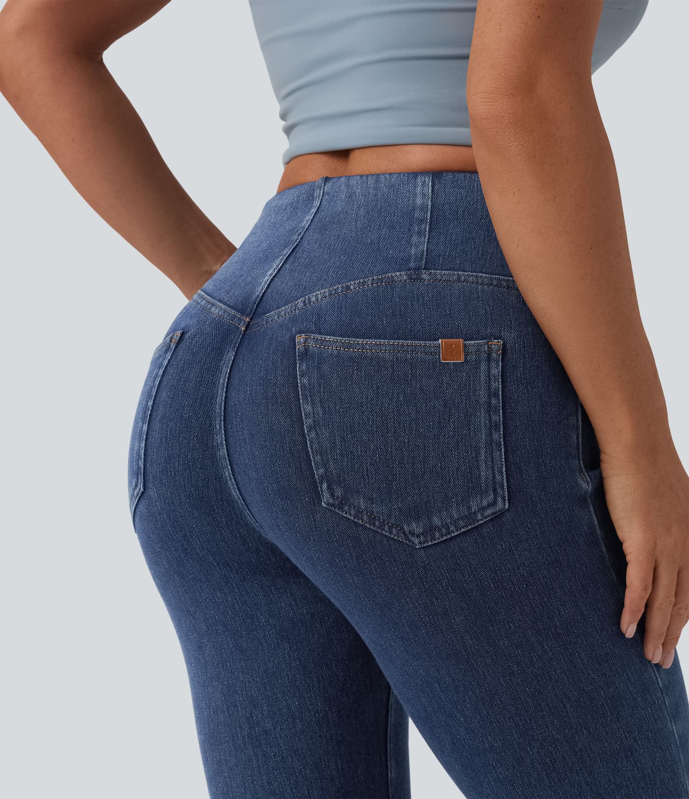 Halara Flex™ Mid Rise Tummy Control Flare Casual Jeans with Pockets