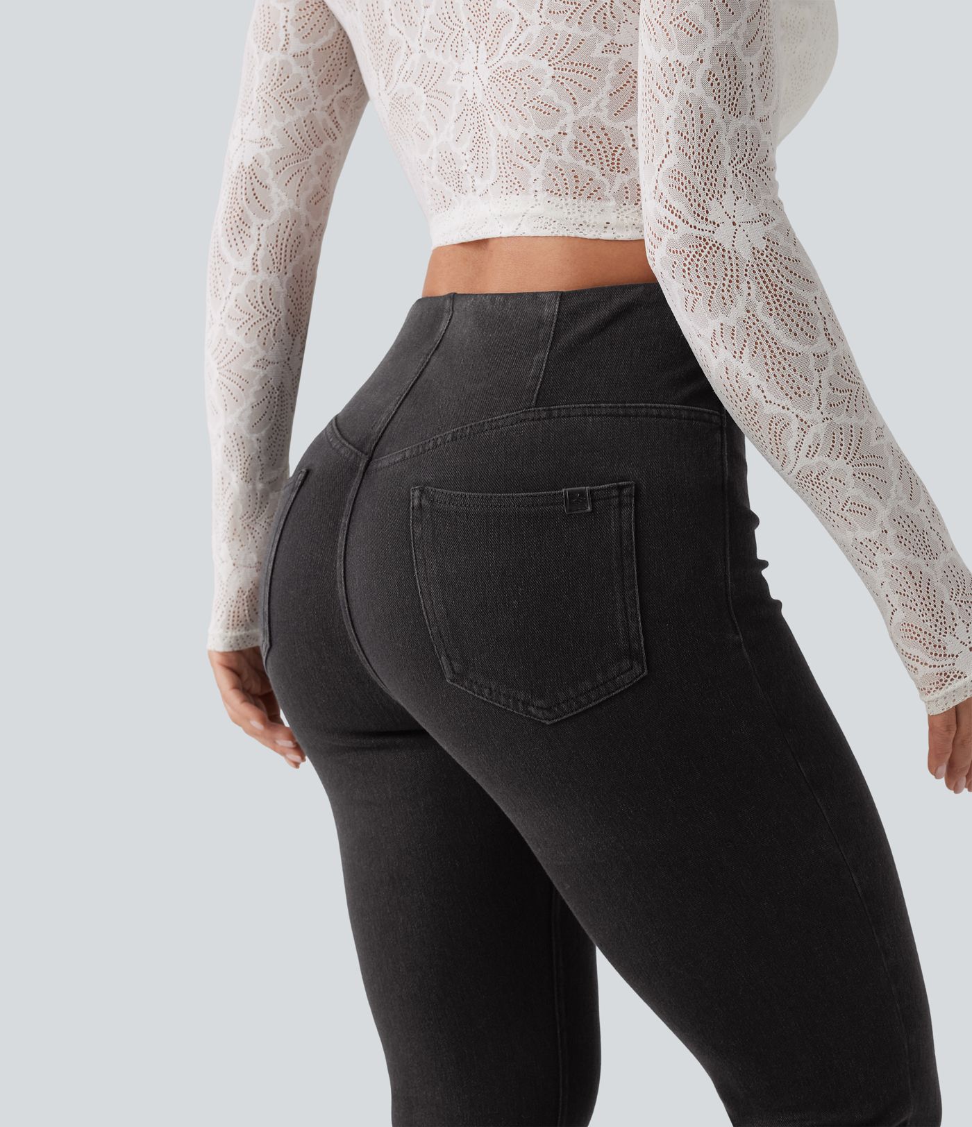 Halara Flex™ Mid Rise Tummy Control Flare Casual Jeans with Pockets