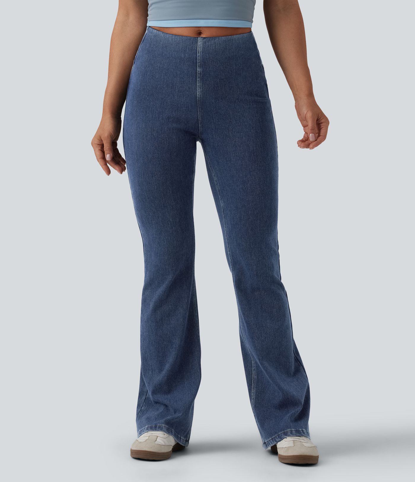 Halara Flex™ Mid Rise Tummy Control Flare Casual Jeans with Pockets