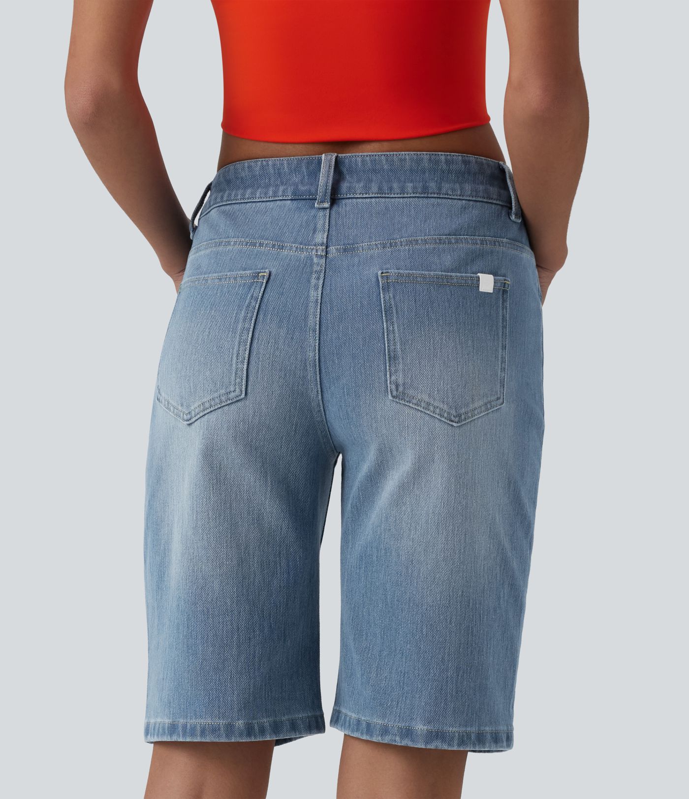 Halara Flex™ Asymmetric Low Rise Denim Casual Shorts with Pockets