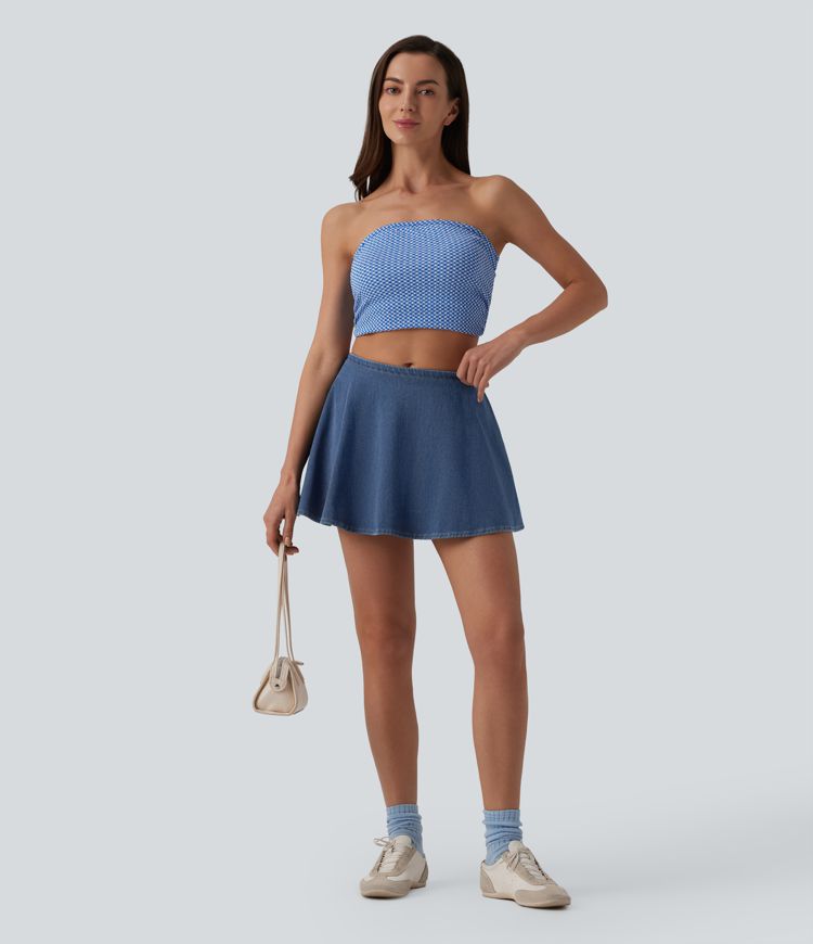 Halara Flex™ Mid Rise  A-ine Denim Casual Skort