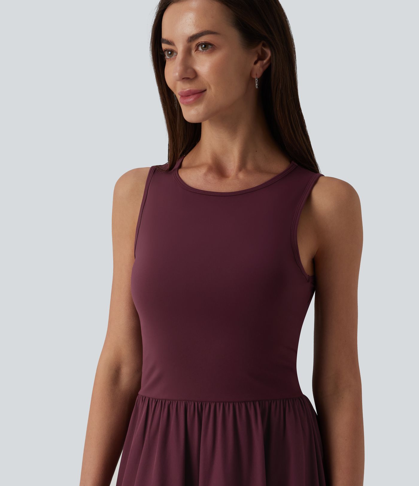 Round Neck Sleeveless Cut Out Midi Casual Dress