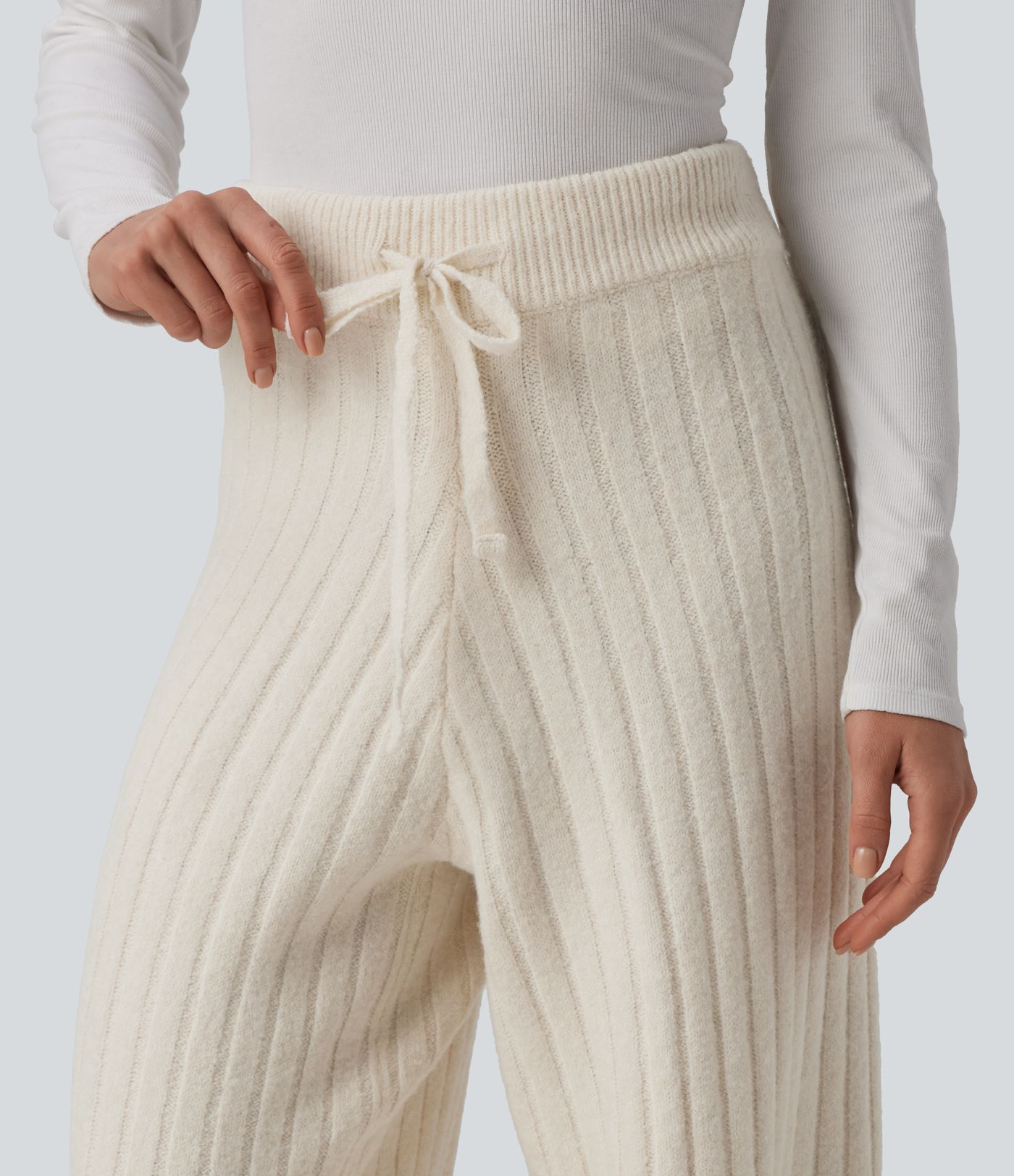 Mid Rise Drawstring Lounging Baggy Sweater Trousers
