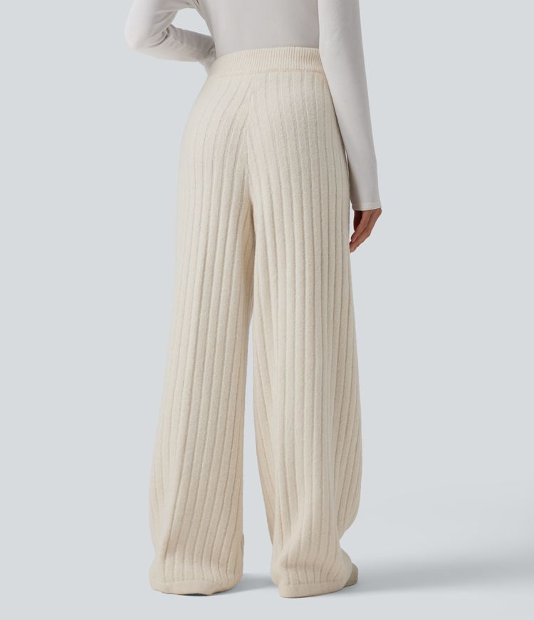 Mid Rise Drawstring Lounging Baggy Sweater Trousers