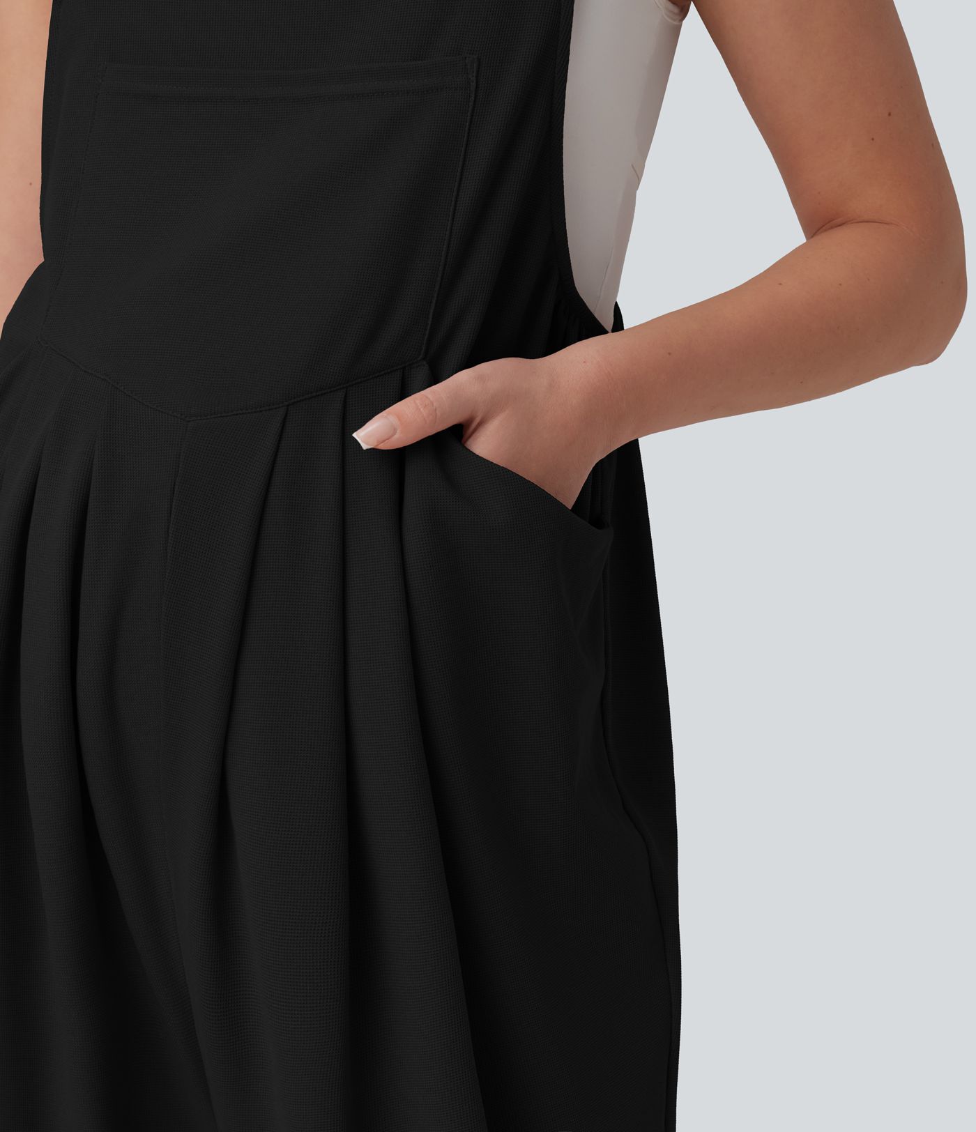 Waffle Casual Maternity Jogger Overalls with Pockets