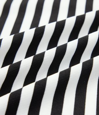 Round Neck Short Sleeve Asymmetrical Split Hem Stripes Waffle Casual Midi T-Shirt Dress