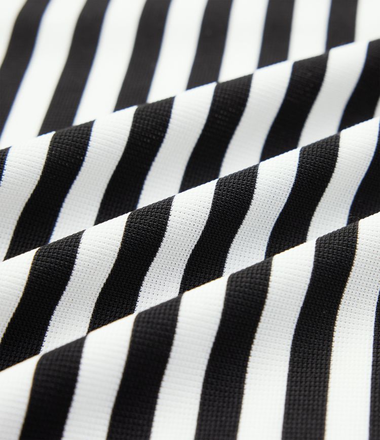 Round Neck Short Sleeve Asymmetrical Split Hem Stripes Waffle Casual Midi T-Shirt Dress