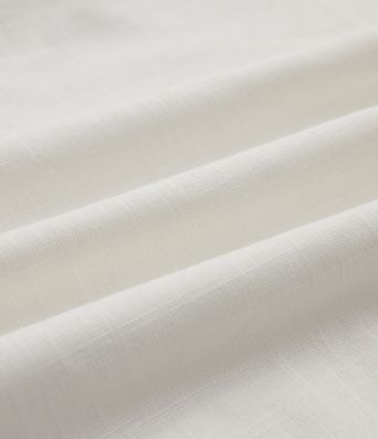 Collar Button Long Sleeve Curved Hem Casual Linen Shirt with Pockets