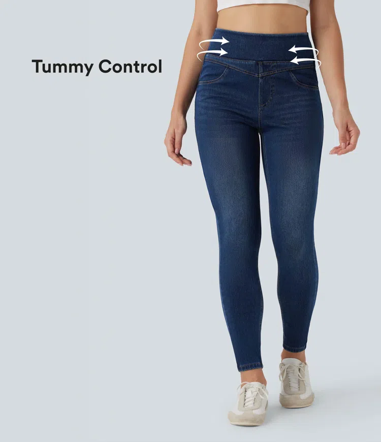 Halara Flex™ High Waisted Denim Casual Skinny 7/8 Leggings with Pockets