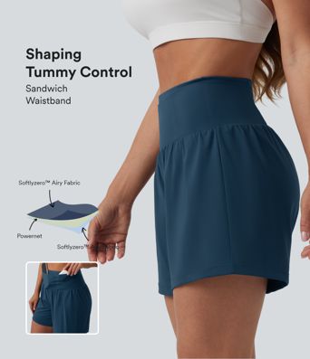 Softlyzero™ Airy High Waisted Tummy Control 2-in-1 Cool Touch Yoga Shorts 5'' with Pockets