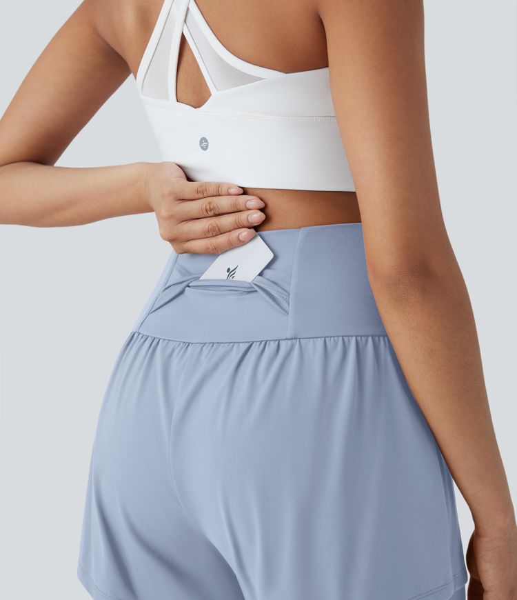 SoftlyZero™ Airy Super High Waisted 2-in-1 Cool Touch Yoga Shorts 5'' with Pockets