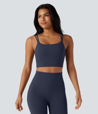 Halara UltraSculpt™ Double Straps Twisted Backless Cropped Yoga Tank Top