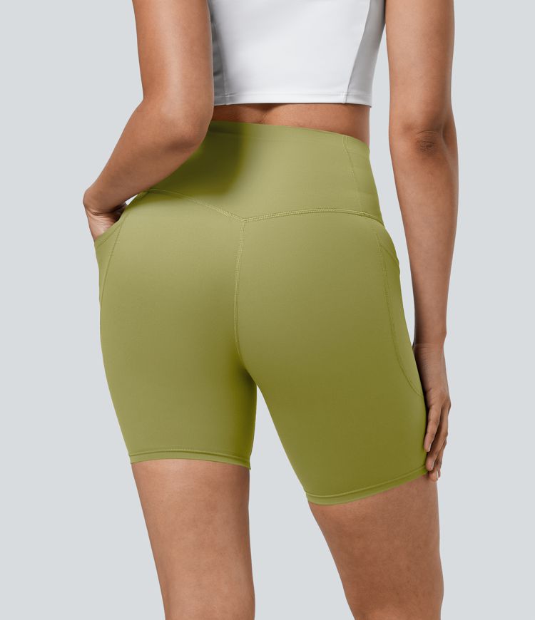 Halara UltraSculpt™ High Waisted Tummy Control Pocket Shaping Training Biker Shorts 7''