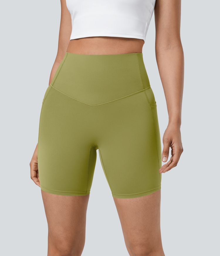 Halara UltraSculpt™ High Waisted Tummy Control Pocket Shaping Training Biker Shorts 7''