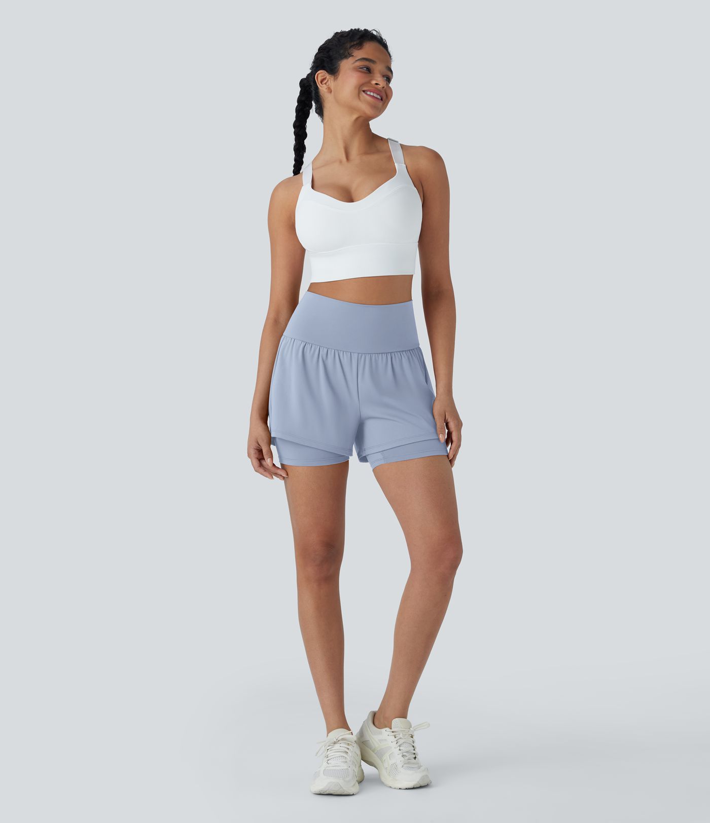 SoftlyZero™ Airy Super High Waisted 2-in-1 Cool Touch Yoga Shorts 5'' with Pockets