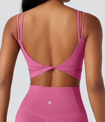 Halara UltraSculpt™ Double Straps Twisted Backless Cropped Yoga Tank Top