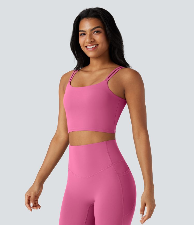 Halara UltraSculpt™ Double Straps Twisted Backless Cropped Yoga Tank Top