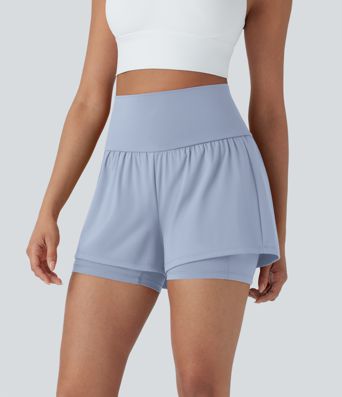 SoftlyZero™ Airy Super High Waisted 2-in-1 Cool Touch Yoga Shorts 5'' with Pockets