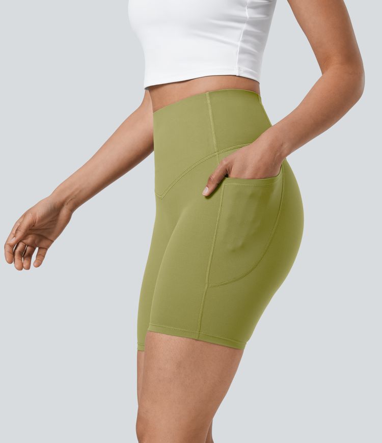 Halara UltraSculpt™ High Waisted Tummy Control Pocket Shaping Training Biker Shorts 7''