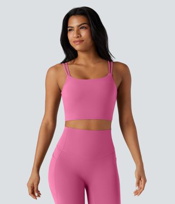 Halara UltraSculpt™ Double Straps Twisted Backless Cropped Yoga Tank Top