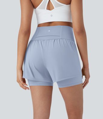 SoftlyZero™ Airy Super High Waisted 2-in-1 Cool Touch Yoga Shorts 5'' with Pockets