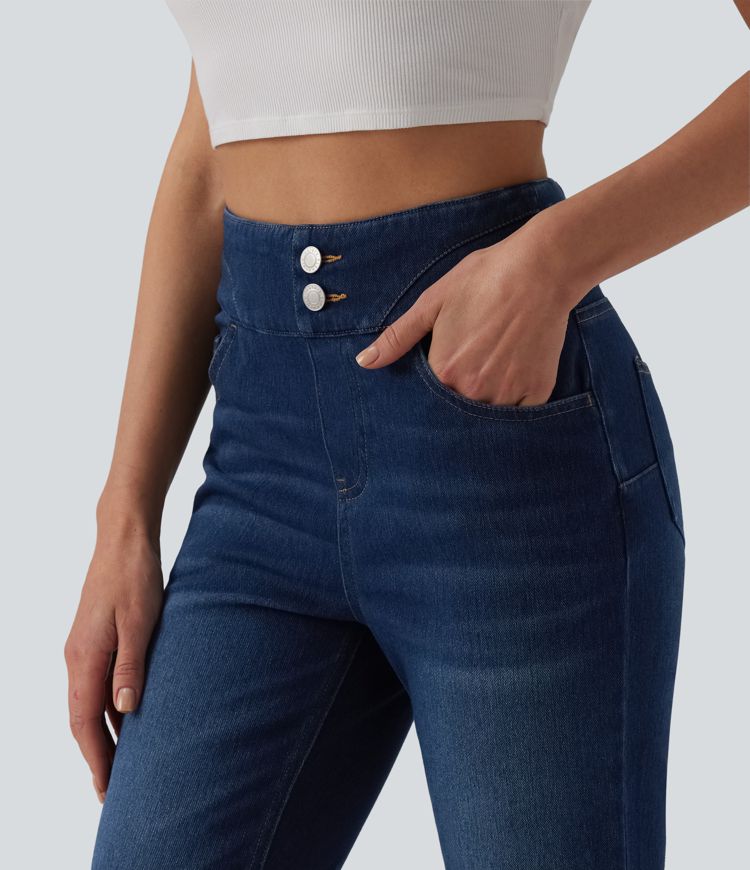 Halara Flex™ High Waisted Bootcut Denim Casual Leggings with Pockets