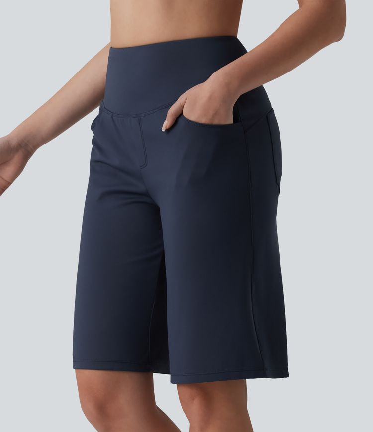 SoftlyZero™ Airy High Waisted Tummy Control Cool Touch Yoga Baggy Running Shorts with Pockets