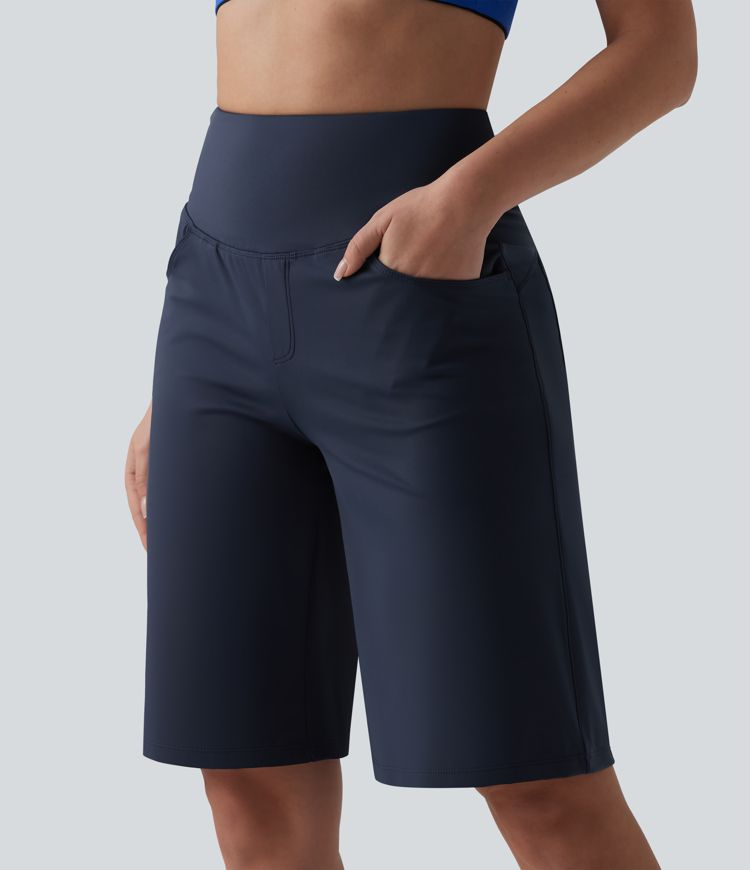 SoftlyZero™ Airy High Waisted Tummy Control Cool Touch Yoga Baggy Running Shorts with Pockets