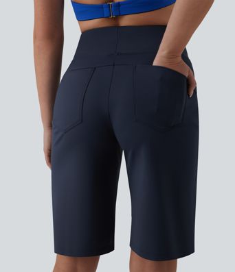 SoftlyZero™ Airy High Waisted Tummy Control Cool Touch Yoga Baggy Running Shorts with Pockets