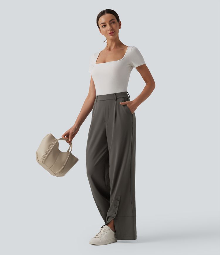 Halara Flex™ DayStretch High Waisted Straight Leg Work Pants with Pockets