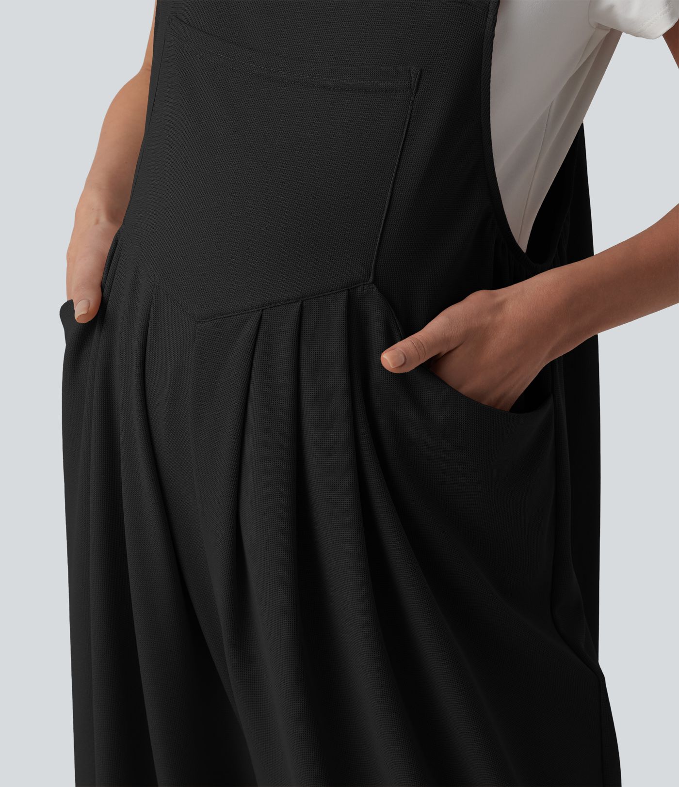 Adjustable Straps Waffle Casual Maternity Overalls with Pockets