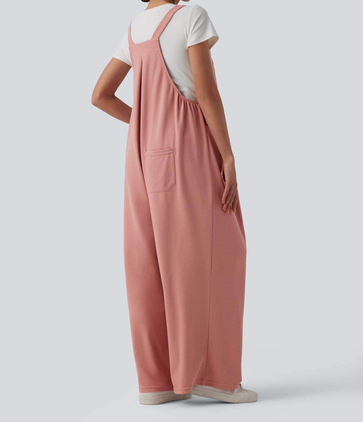 Adjustable Straps Waffle Casual Maternity Dungarees with Pockets