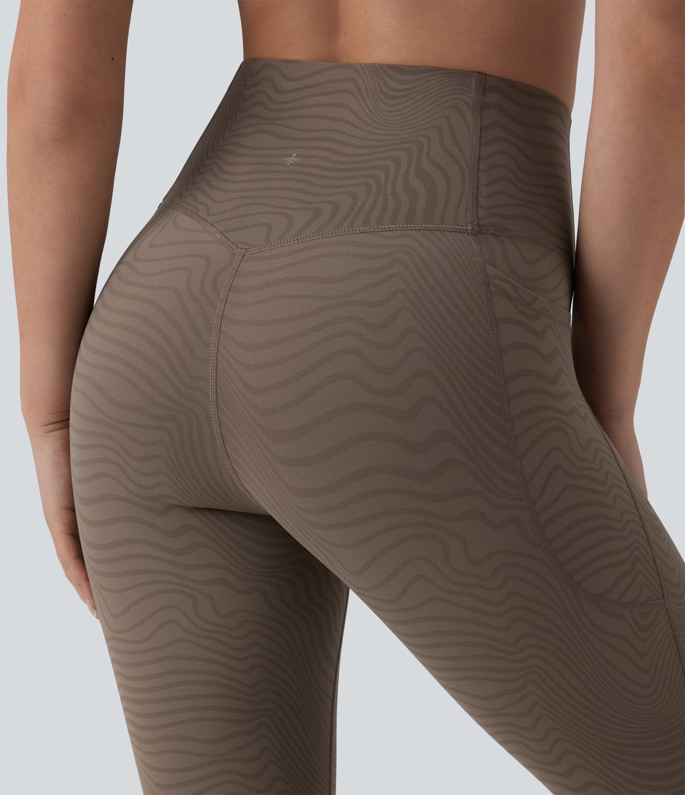 Halara UltraSculpt™ Legging running gainant ventre plat taille haute imprimé rayures ondulées avec poches