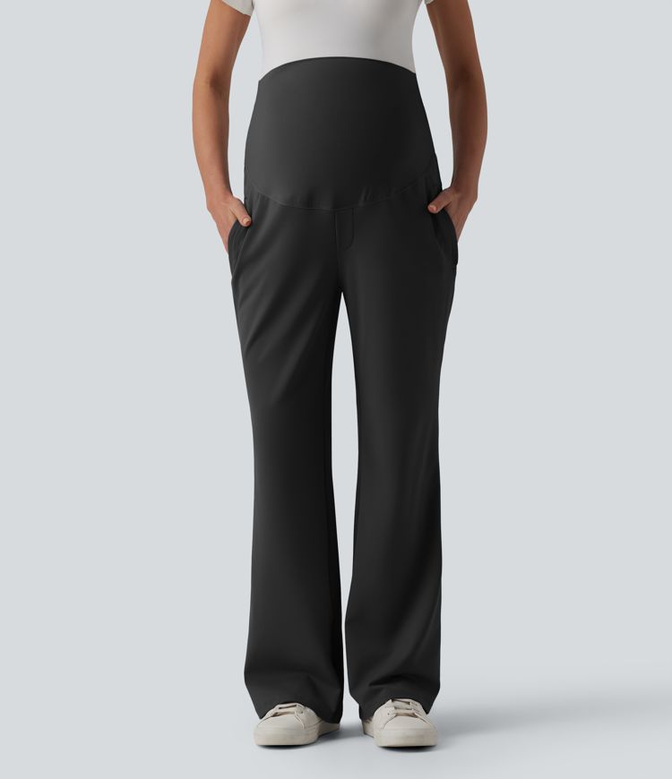 Halara Flex™ DayStretch Super High Waisted Work Maternity Flare Pants with Zipper Pockets