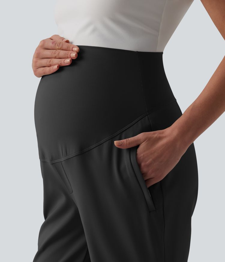 Halara Flex™ DayStretch Super High Waisted Work Maternity Flare Pants with Zipper Pockets