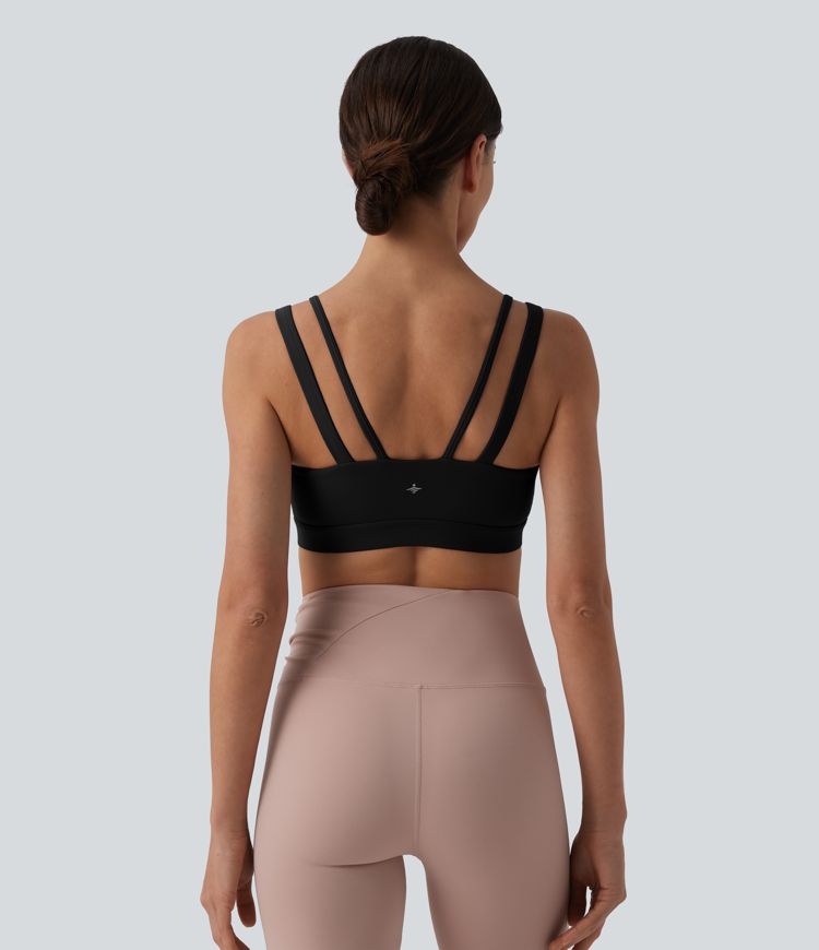 SoftlyZero™ Airy Low Support Double Straps Backless Cool Touch Yoga Sports Bra-UPF50+