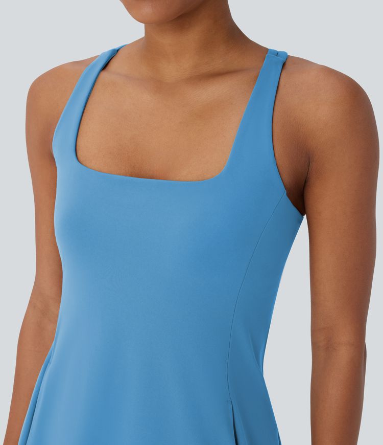 SoftlyZero™ Plush Uitgesneden Zak 2-Delige Mini Yoga Actieve Jurk A-C Cups