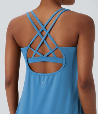 SoftlyZero™ Plush Uitgesneden Zak 2-Delige Mini Yoga Actieve Jurk A-C Cups