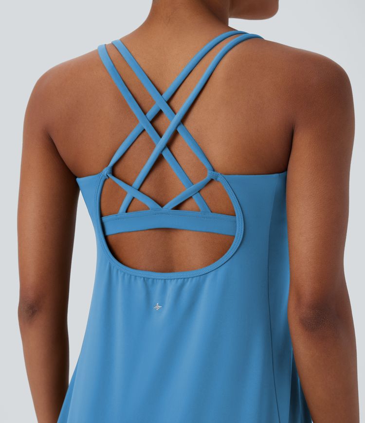 SoftlyZero™ Plush Uitgesneden Zak 2-Delige Mini Yoga Actieve Jurk A-C Cups