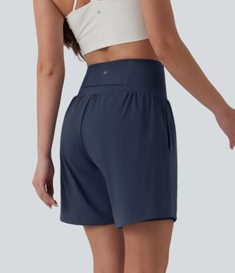 SoftlyZero™ Airy Short yoga 2-en-1 gainant taille très haute toucher frais 17,5 cm avec poches