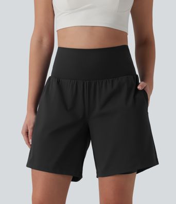 SoftlyZero™ Airy Short yoga 2-en-1 gainant taille très haute toucher frais 17,5 cm avec poches
