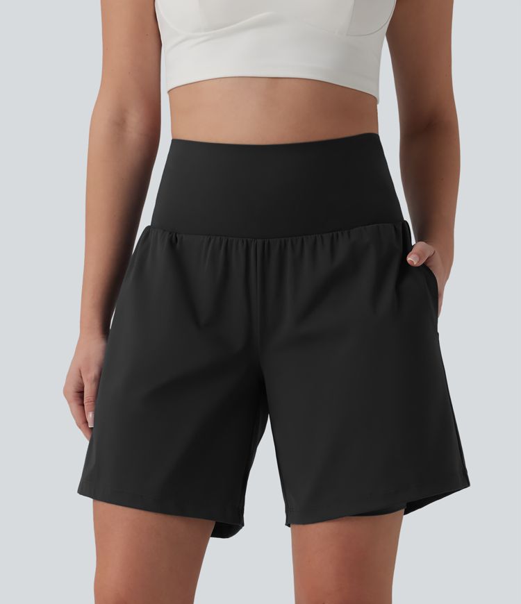 SoftlyZero™ Airy Short yoga 2-en-1 gainant taille très haute toucher frais 17,5 cm avec poches
