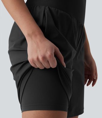 SoftlyZero™ Airy Short yoga 2-en-1 gainant taille très haute toucher frais 17,5 cm avec poches